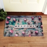 Welcome ve Güller Desenli Kauçuk Kapı Önü Paspası