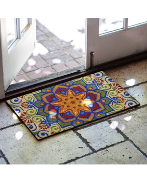 Çok Renkli Desenli Kauçuk Kapı Önü Paspası