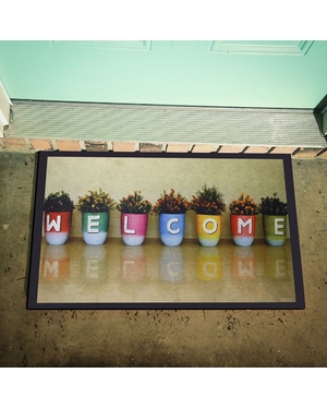 Welcome Yazılı Kauçuk Ev İçi Kapı Önü Paspası