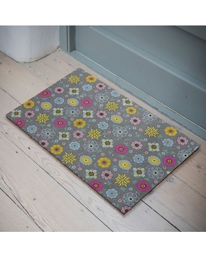 Renkli Desenli Kauçuk Kapı Önü Paspası