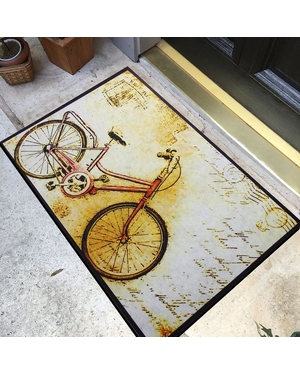 Bisiklet Baskılı Kauçuk Kapı Önü Paspası