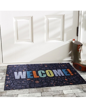 Welcome Yazılı Kauçuk Kapı Önü Paspası