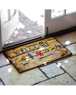 Welcome Yazılı Kauçuk Kapı Önü Paspası