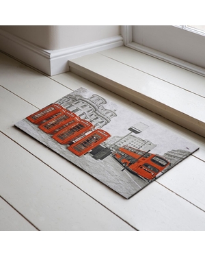 Londra Baskılı Kauçuk Kapı Önü Paspası