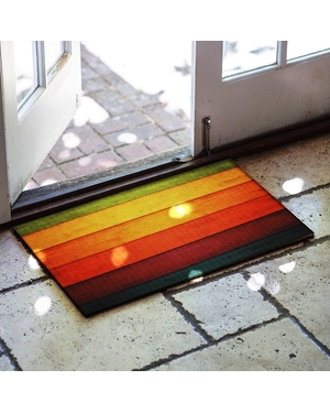 Renkli Desenli Kauçuk Kapı Önü Paspası