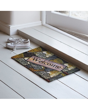 Welcome Yazılı Kauçuk Kapı Önü Paspası