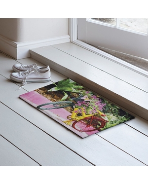 Bisiklet Baskılı Kauçuk Kapı Önü Paspası