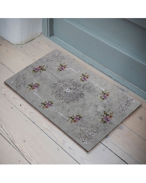 Çiçek Desenli Kauçuk Kapı Önü Paspası