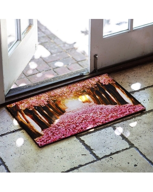 Yol Baskılı Kauçuk Kapı Önü Paspası