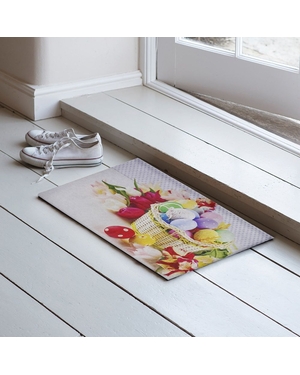 Paskalya Baskılı Kauçuk Kapı Önü Paspası