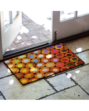 Kalem Desenli Kauçuk Kapı Önü Paspası