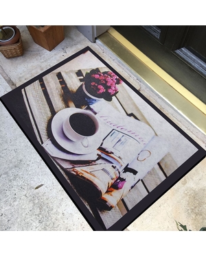 Kahve Fincanı Desenli Kauçuk Kapı Önü Paspası