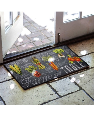 Sebze Desenli Kauçuk Kapı Önü Paspası
