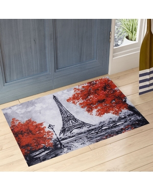 Eifel Kulesi Desenli Kauçuk Kapı Önü Paspası 