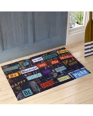 Yazılar Baskılı Kauçuk Kapı Önü Paspası