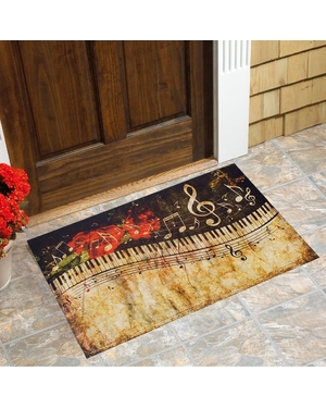 Piyano Desenli Kauçuk Kapı Önü Paspası 