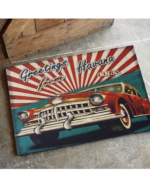 Greetings From Havana Cuba Baskılı Kauçuk Kapı Önü Paspası