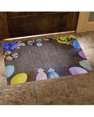 Renkli Yumurtalar Desenli Kauçuk Kapı Önü Paspası 