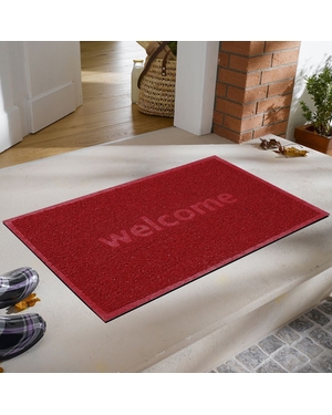 Welcome Baskılı Kıvırcık Kapı Önü Paspası
