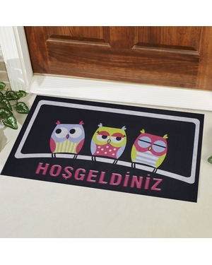 Hoşgeldiniz Yazılı Kauçuk Kapı Önü Paspası