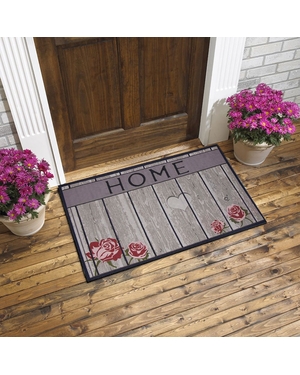 Home Yazılı Ahşap Görünümlü Kauçuk Kapı Önü Paspası