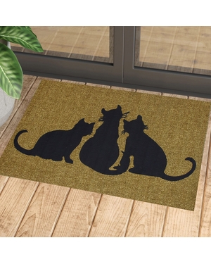 Kediler Baskılı Kauçuk Kapı Önü Paspası