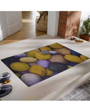 Kelebek Baskılı Kauçuk Kapı Önü Paspası