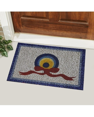 Nazar Boncuğu Baskılı Kauçuk Kapı Önü Paspası