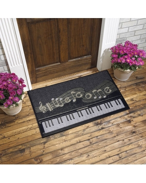 Piyano ve Nota Baskılı Kauçuk Kapı Önü Paspası