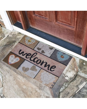 Welcome Yazılı Desenli Kauçuk Kapı Önü Paspası 
