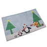 Christmas Yılbaşı Penguenler Tasarımlı Dekoratif Halı Paspas