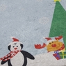 Christmas Yılbaşı Penguenler Tasarımlı Dekoratif Halı Paspas